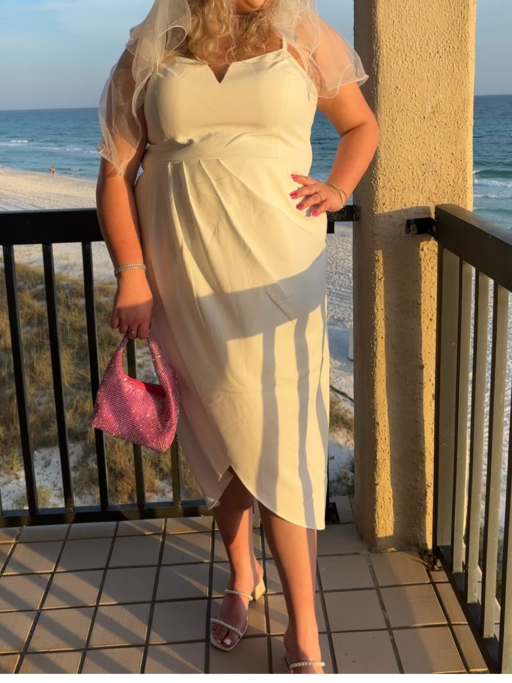 City Chic White Midi Dress